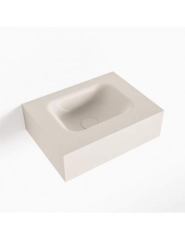 LEX væghængt håndvask 40 x 30 cm Solid surface - Linned
