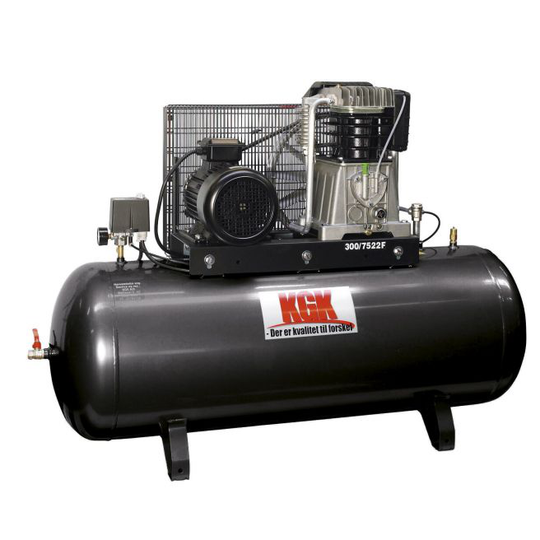 KGK Kompressor 300/858 7,5hk, 2cyl. Kileremstrukket 300l.tank