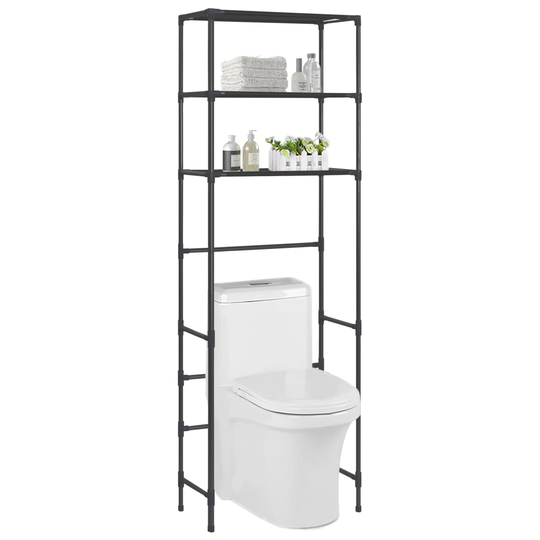 vidaXL opbevaringsstativ i 3 niveauer 53x28x169 cm sort