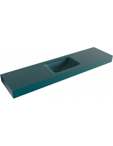 CLOUD væghængt håndvask 180 x 46 cm Solid surface - Petrolium