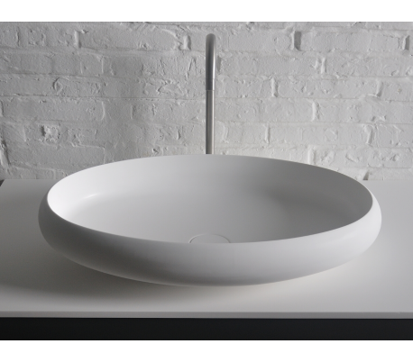 Ideavit Solidego bordmonteret håndvask 60 x 40 cm Solid surface - Mat hvid