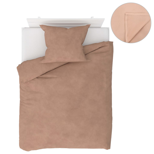 vidaXL sengesæt 4 dele 140 x 200/60 x 70 cm fleece beige