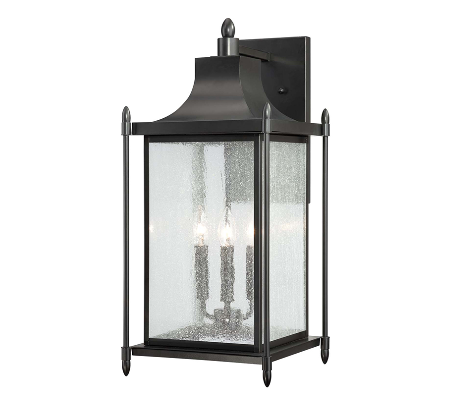 Dunnmore 3 Væglampe H60 cm - Sort/Klar med dråbe effekt