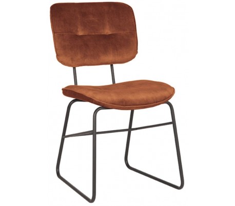 Spisebordsstol i velour og metal H87 cm - Rust