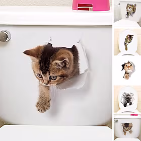 køleskabsklistermærker toiletklistermærker - dyr 3d wallstickers stue soveværelse badeværelse køkken spisestue arbejdsværelse / kontor 30x20cm wallstickers(min