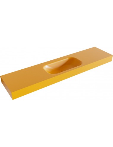 BIG SMALL væghængt håndvask 190 x 46 cm Solid surface - Okker