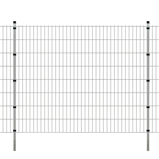 vidaXL Havehegn med stolper 2008x1630 mm. 26 m Sølv
