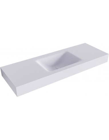 CLOUD væghængt håndvask 130 x 46 cm Solid surface - Svag grå