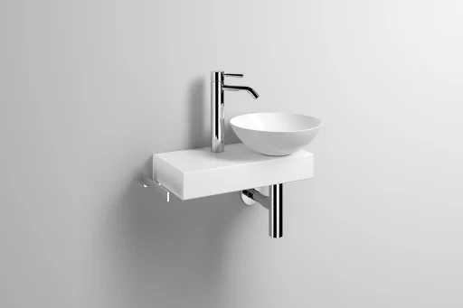 Alape Piccolo Novo højre vask med bord 55x32 cm, hvid