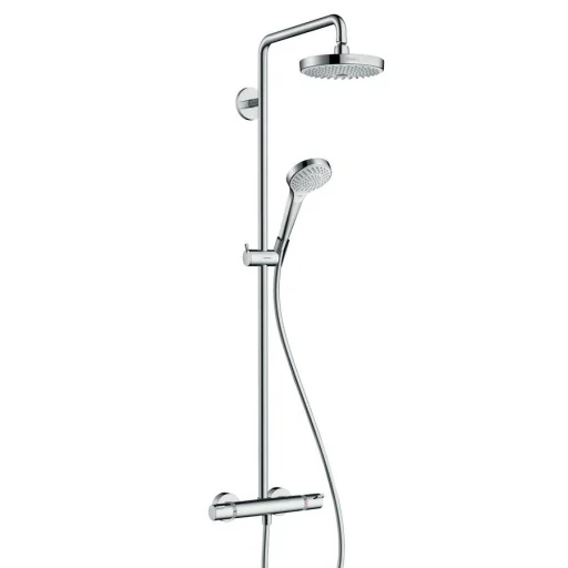 Hansgrohe Croma Select S 180 Komplet brusesystem m/EcoSmart, krom/hvid