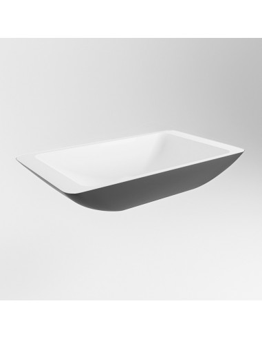 TOPI håndvask 59,5 x 34,5 cm Solid surface - Talkum/Sort
