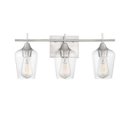 Octave 3 Badeværelseslampe B53 cm - Satineret nikkel/Klar