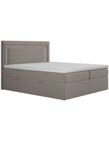Annecy kontinentalseng med opbevaring og sengegavl 140 x 200 cm med 7 komfortzoner - Taupe