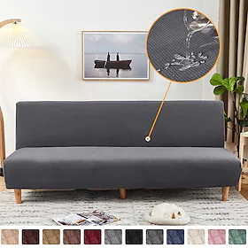 vandafvisende sovesofa betræk 1-delt stretch sofa betræk armløs sofabetræk møbelbeskytter blød med elastisk bund til børn, spandex jacquard små tern