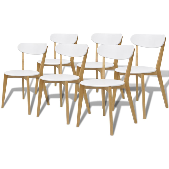 vidaXL spisebordsstole MDF og birketræ 6 stk.