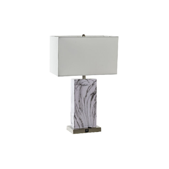 Bordlampe DKD Home Decor Hvid Marmor 220 V 50 W Moderne (38 x 23 x 60 cm)