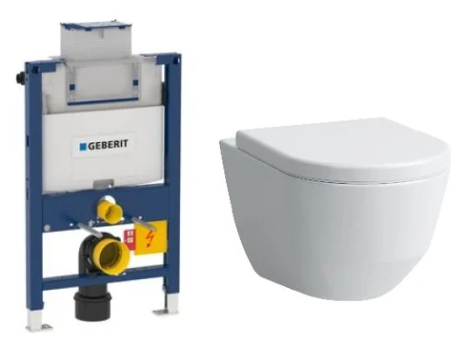 Toiletpakke m/Geberit Omega cisterne, Laufen Pro toilet og softclose sæde - uden betjeningsplade
