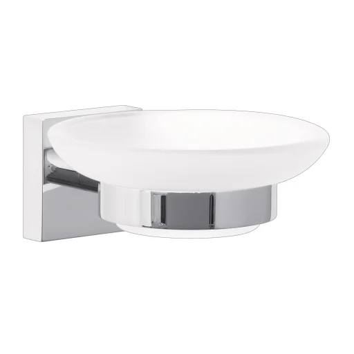 Tesa Ekkro sæbeskål, glas/krom
