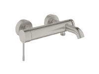 Grohe Essence etgr kar væg udv - Etgrebsbatteri til kar & brus, DN 15, Supersteel