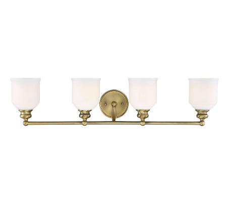 Melrose 4 Badeværelseslampe B85 cm - Varm messing/Opalhvid