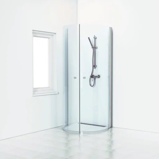 Svedbergs Skoga Bruseafskærmning t/Lige væg 67 x 90 cm, Klart glas/blank alu