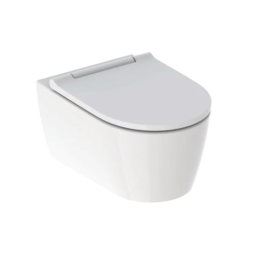 Geberit One væghængt toilet uden skyllekant m/softclose sæde, hvid