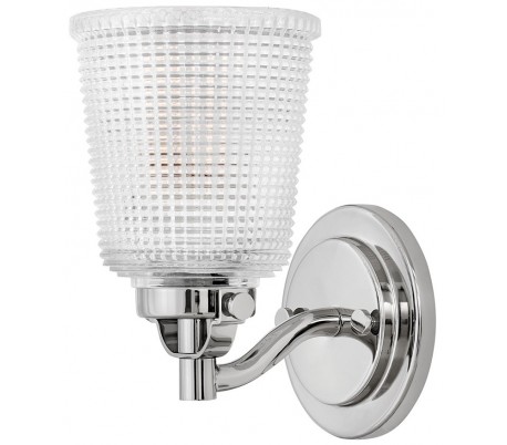 Bennett Badeværelseslampe i stål og glas H22,5 cm 1 x G9 LED - Poleret krom/Klar