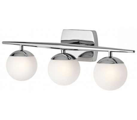 Jasper Badeværelseslampe i stål og glas B62 cm 3 x G9 LED - Poleret krom/Hvid