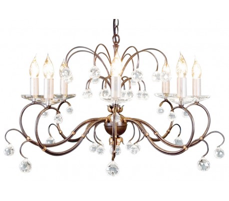 Lunetta Lysekrone Ø80 cm 8 x E14 - Patineret bronze