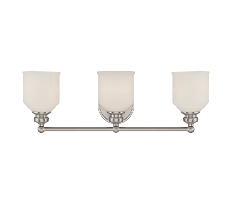 Melrose 3 Badeværelseslampe B61 cm - Satineret nikkel/Opalhvid