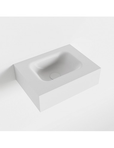 LEX væghængt håndvask 40 x 30 cm Solid surface - Talkum