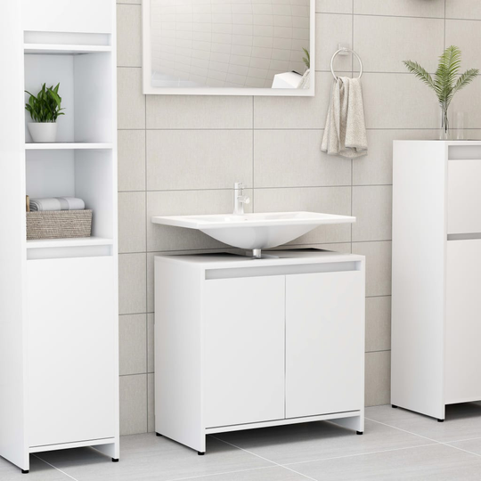 vidaXL badeværelsesskab 60x33x61 cm spånplade hvid