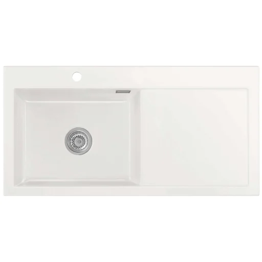 Lavabo Mera 100SL køkkenvask, 97x48 cm, højre, hvid/krom