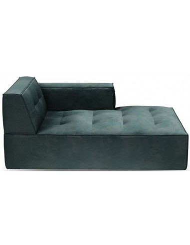 Brandon højrevendt daybed i velour 173 x 118 cm - Turkis