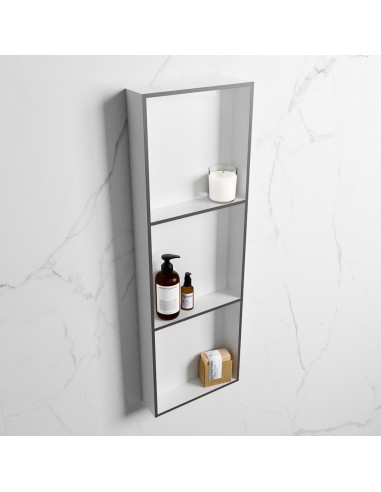 EASY hylde til badeværelset 89,5 x 29,5 cm Solid surface - Talkum/Mørkegrå