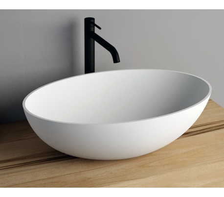 Ideavit Solidthin bordmonteret håndvask 50 x 33 cm Solid surface - Mat hvid