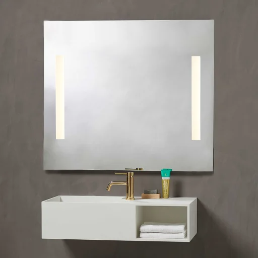 Loevschall Godhavn spejl med LED lys, 100x85 cm