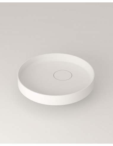 LR5M bordmonteret håndvask Ø50 cm solid surface - Mat hvid