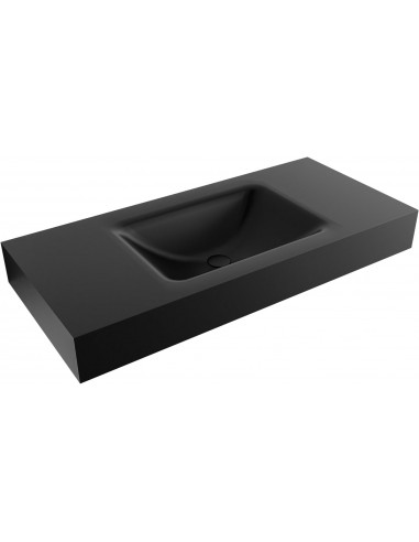 CLOUD væghængt håndvask 100 x 46 cm Solid surface - Sort