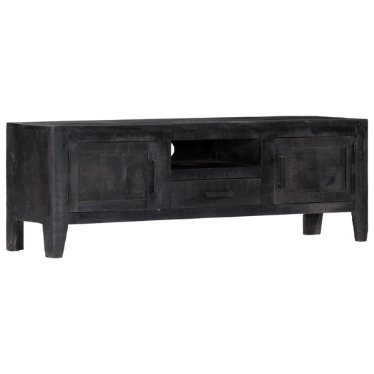 vidaXL tv-skab massivt mangotræ 118 x 30 x 40 cm sort