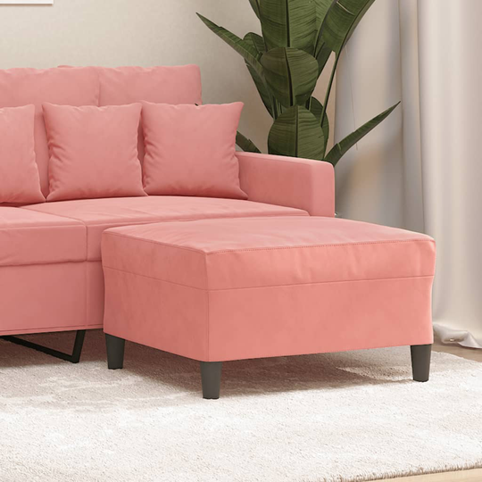 vidaXL fodskammel 70x55x41 cm velour lyserød
