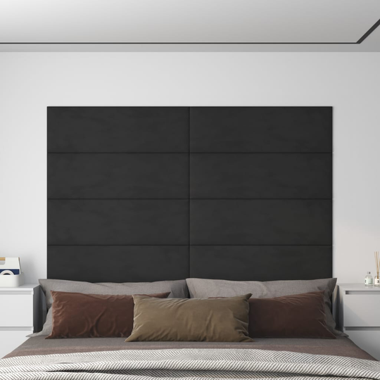 vidaXL vægpaneler 12 stk. 90x30 cm 3,24 m² fløjl sort