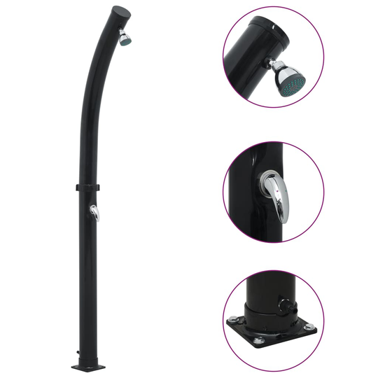 vidaXL soldrevet bruser 214 cm 20 l sort