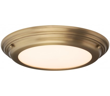 Welland Badeværelseslampe i stål og glas Ø36,1 cm 1 x LED - Aldret messing