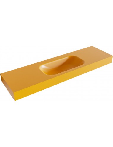BIG SMALL væghængt håndvask 160 x 46 cm Solid surface - Okker