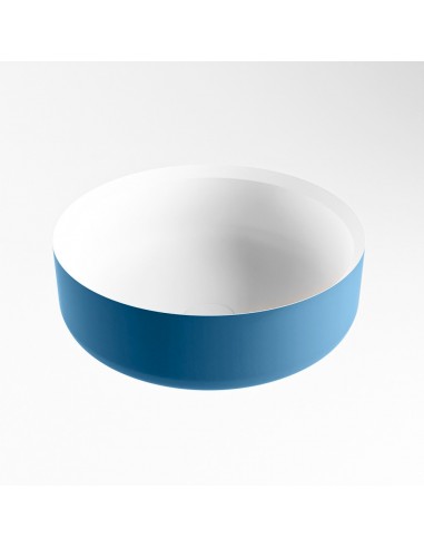 COSS håndvask Ø36 cm Solid surface - Talkum/Jeansblå