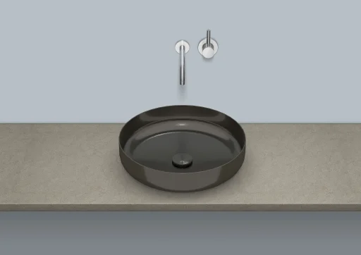 Alape Sondo håndvask 45 cm, glaseret stål, dark iron