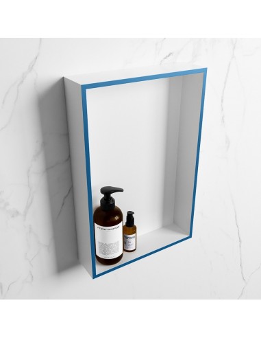 EASY hylde til badeværelset 44,5 x 29,5 cm Solid surface - Talkum/Jeansblå