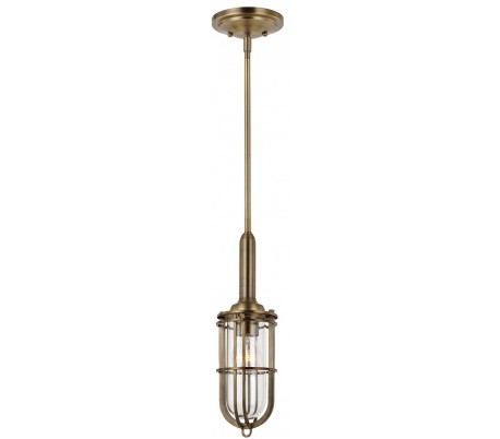 Urban Restoration Badeværelseslampe i stål og glas H45 - 153 cm 1 x E27 - Antik messing/Klar