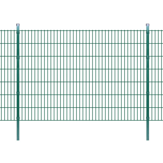 vidaXL 2D paneler og pæle til havehegn, 2.008x1.430 mm, 48 m, grønne